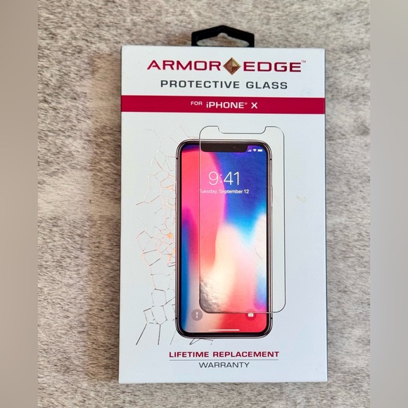 ARMOR EDGE Protective Glass Screen Protector for iPhone X - NWT - Picture 3 of 7